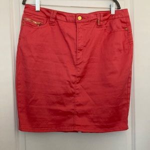 Max Jeans Max Studio hot pink jean skirt with stretch in size 14